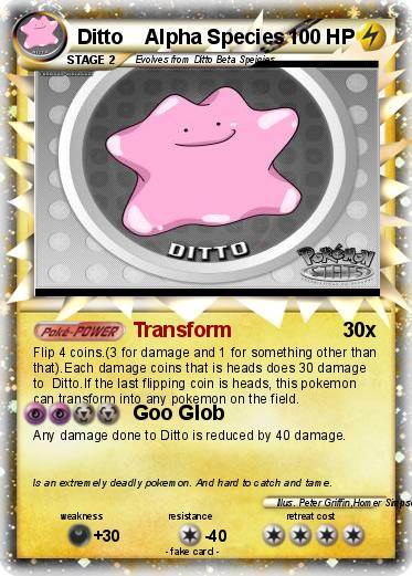 Pokemon Ditto    Alpha Species