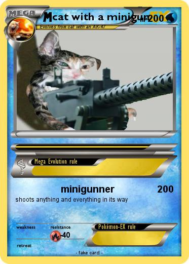Pokemon cat with a minigun