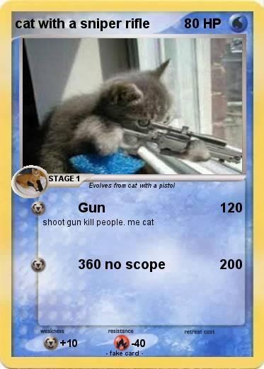 Pokemon cat with a sniper rifle