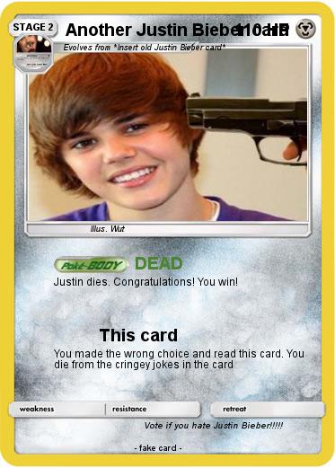 Pokemon Another Justin Bieber card