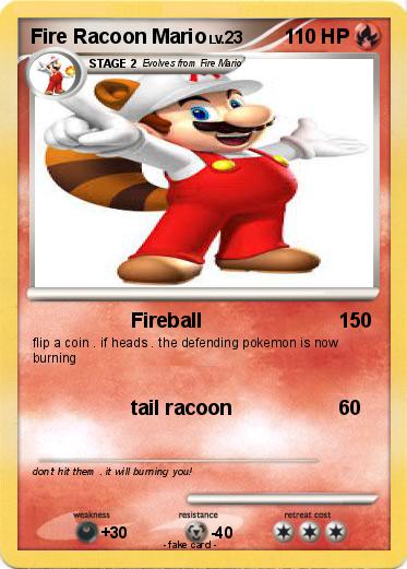 Pokemon Fire Racoon Mario