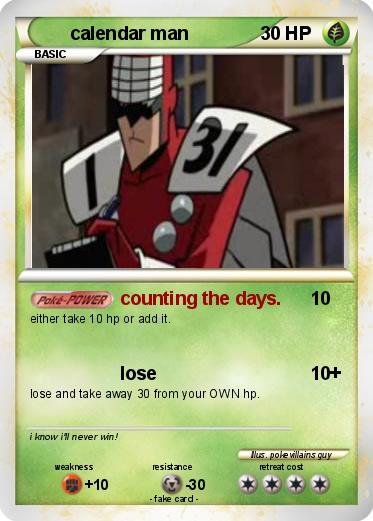 Pokemon calendar man