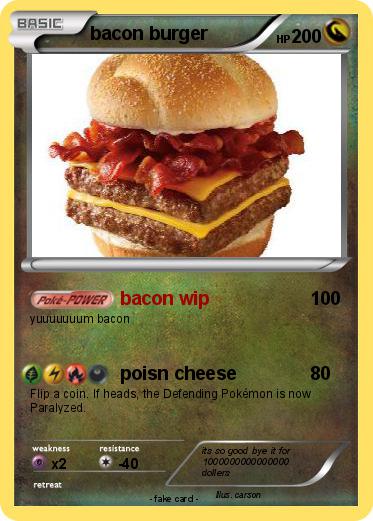 Pokemon bacon burger