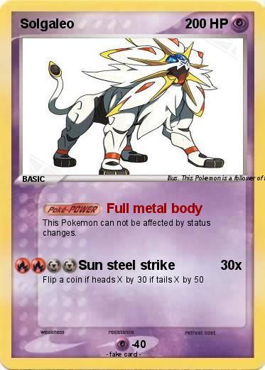 Pokemon Solgaleo Pokemon Solgaleo