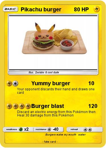 Pokemon Pikachu burger