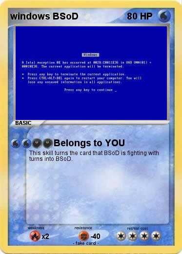 Pokemon windows BSoD