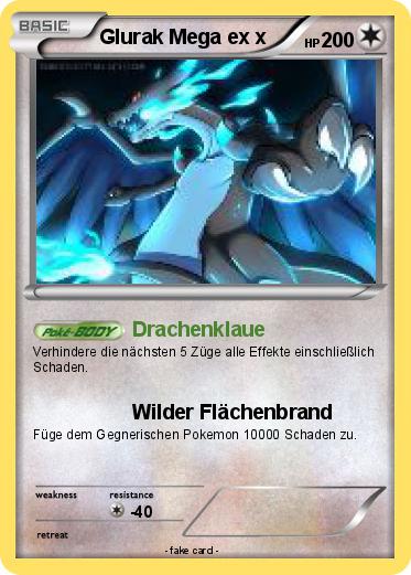 Pokemon Glurak Mega ex x