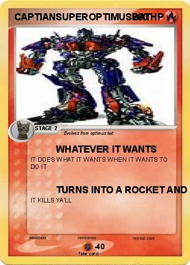 Pokemon CAPTIANSUPEROPTIMUSBAT