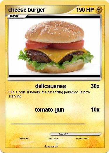 Pokemon cheese burger