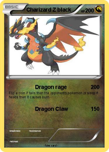 Pokemon Charizard Z black