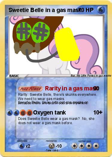 Pokemon Sweetie Belle in a gas mask