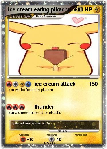Pokemon ice cream eating pikachu