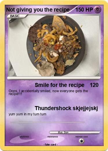 Pokemon Not giving you the recipe