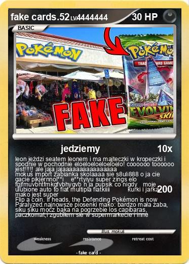 Pokemon fake cards.52