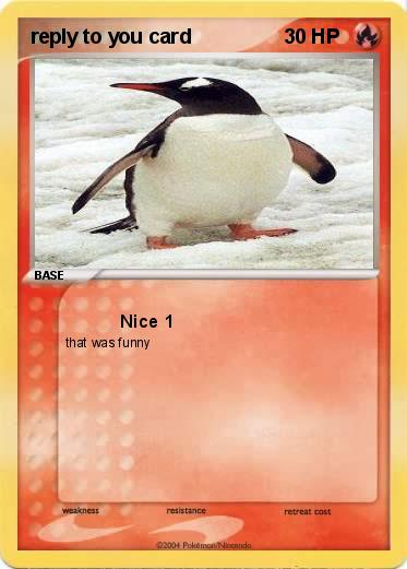 Pokemon reply to you card