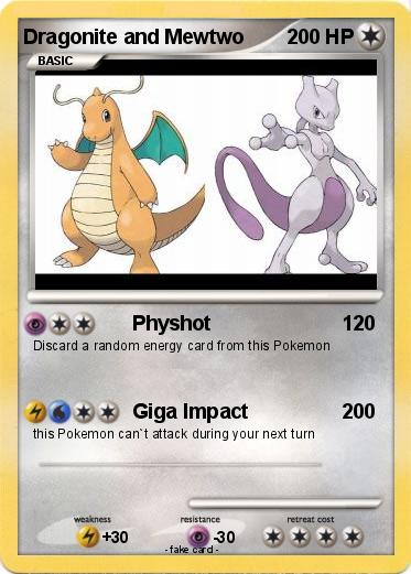 Pokemon Dragonite and Mewtwo