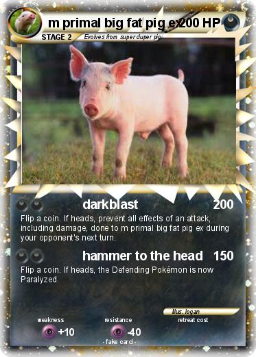 Pokemon m primal big fat pig ex