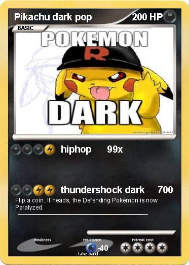 Pokemon Pikachu dark pop