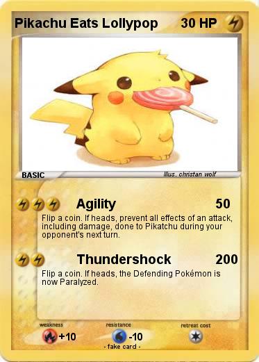 Pokemon Pikachu Eats Lollypop