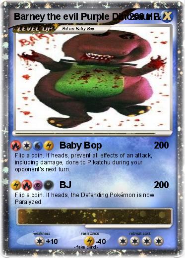 Pokemon Barney the evil Purple Dinosaur