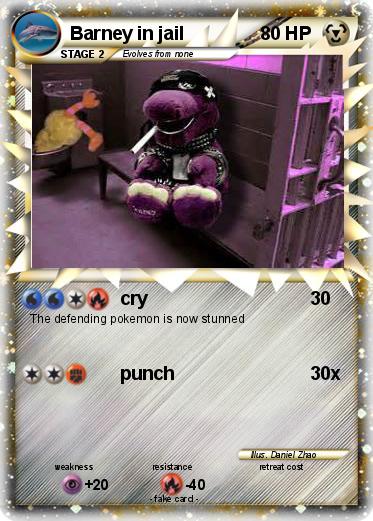 Pokemon Barney in jail