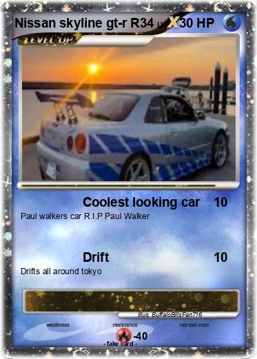 Pokemon Nissan skyline gt-r R34