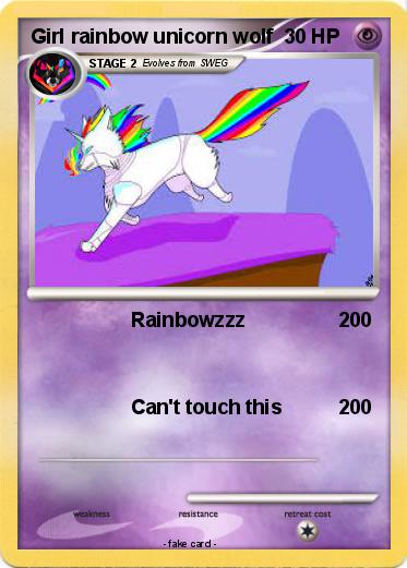 Pokemon Girl rainbow unicorn wolf