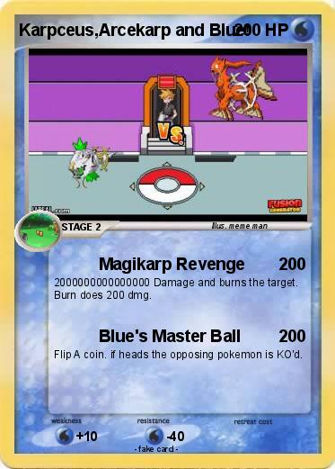Pokemon Karpceus,Arcekarp and Blue!