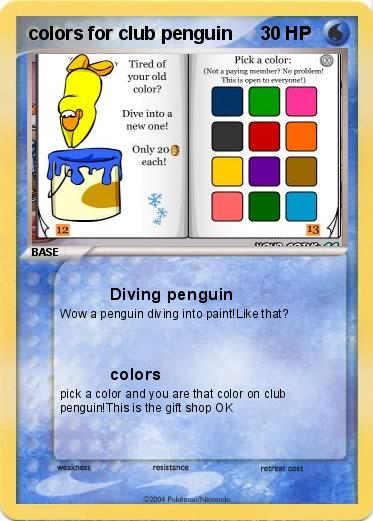Pokemon colors for club penguin