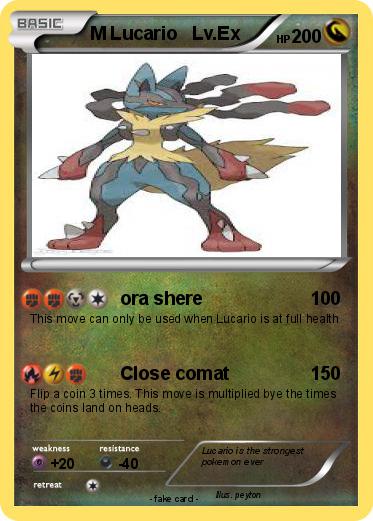 Pokemon M Lucario   Lv.Ex
