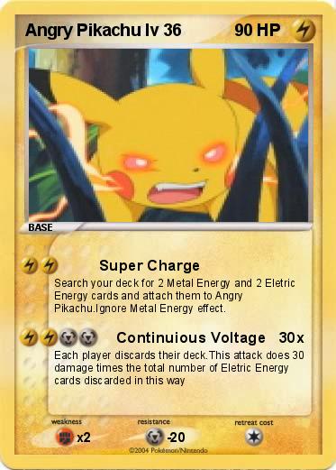 Pokemon Angry Pikachu lv 36