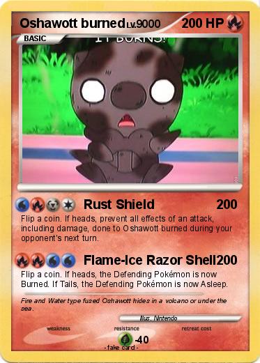 Pokemon Oshawott burned
