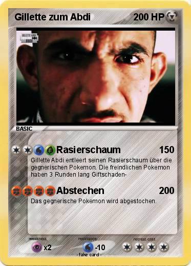 Pokemon Gillette zum Abdi