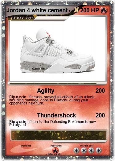 Pokemon Jordan 4 white cement