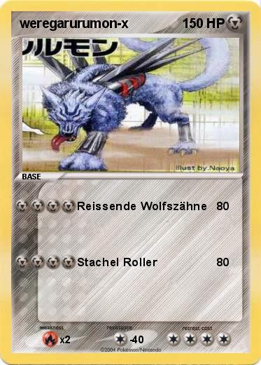Pokemon weregarurumon-x