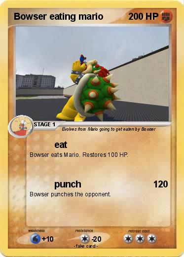 Pokemon Bowser eating mario