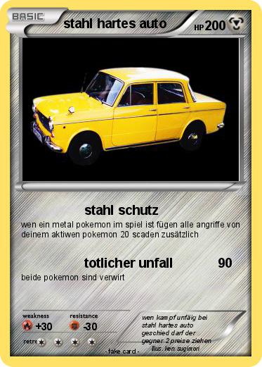 Pokemon stahl hartes auto