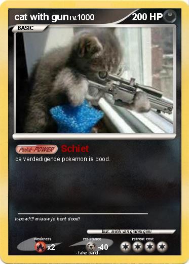 Pokemon cat with gun