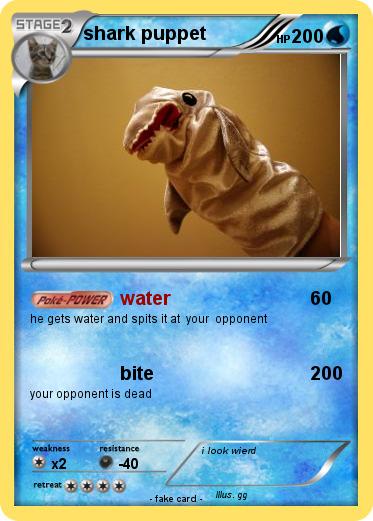 Pokemon shark puppet