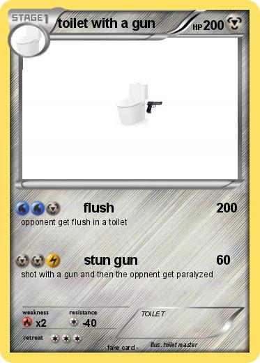 Pokemon toilet with a gun