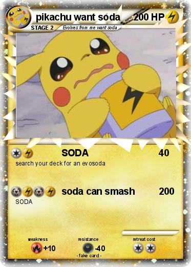 Pokemon pikachu want soda