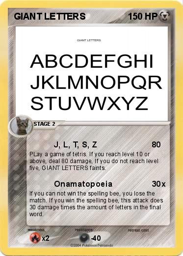 Pokemon GIANT LETTERS