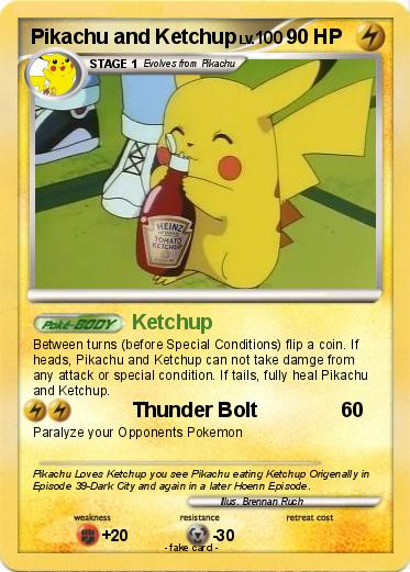 Pokemon Pikachu and Ketchup