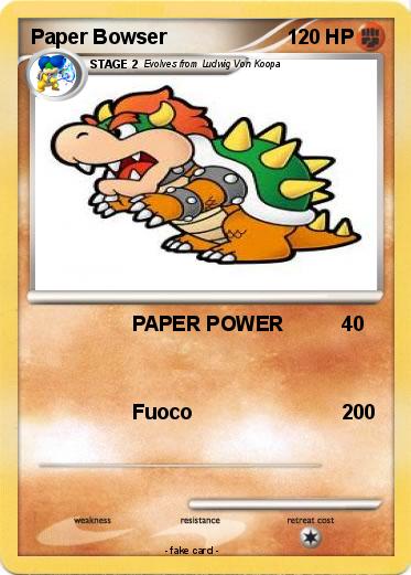 Pokemon Paper Bowser