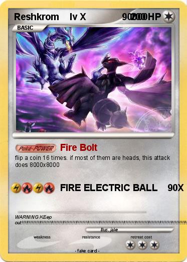 Pokemon Reshkrom    lv X              90000