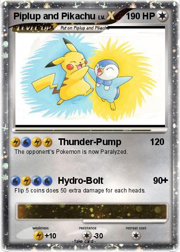 Pokemon Piplup and Pikachu