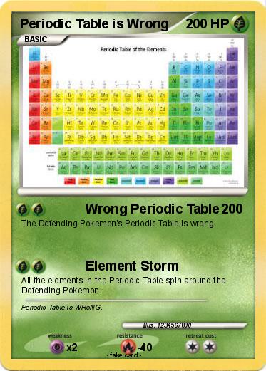 Pokemon Periodic Table is Wrong