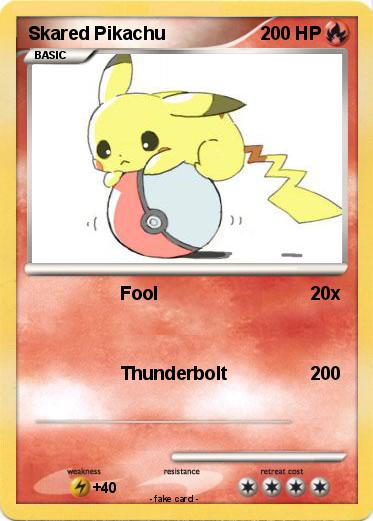 Pokemon Skared Pikachu