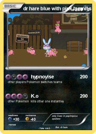Pokemon dr hare blue with pink bunnies