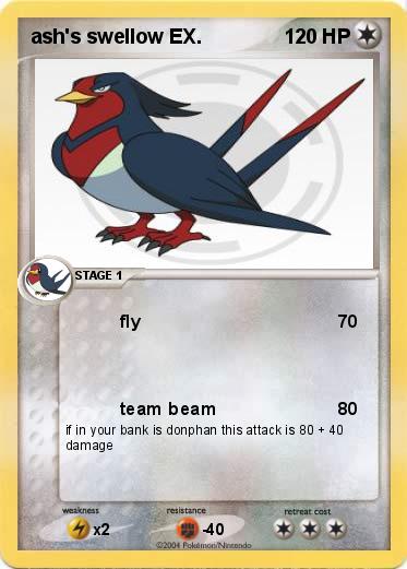 Pokemon ash's swellow EX.